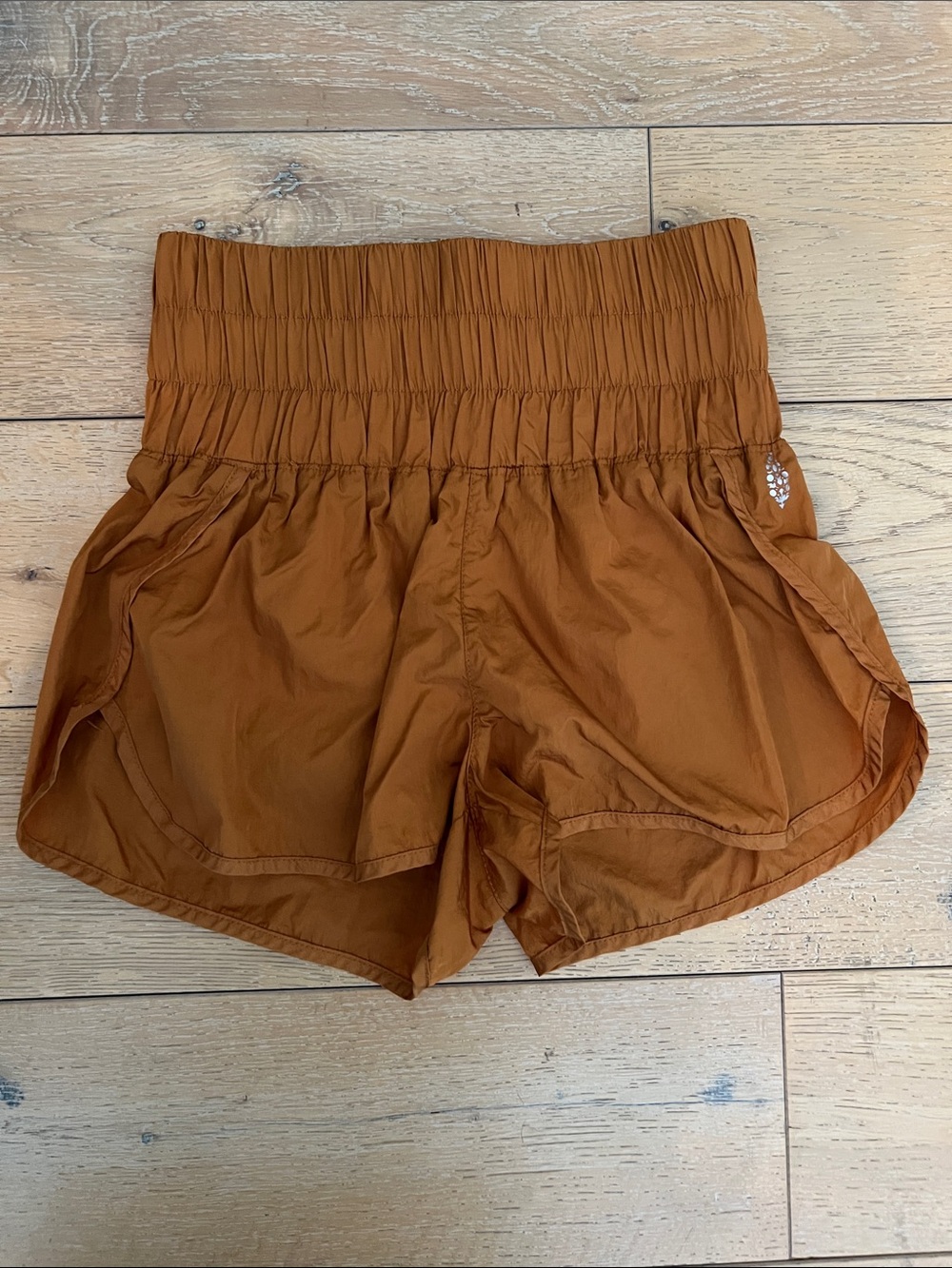 FP Movement The Way Home Women's High-Waist Smocked Rust Shorts